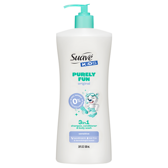 suave Purely Fun Moisturizing 3-in-1 Shampoo Conditioner Body Wash