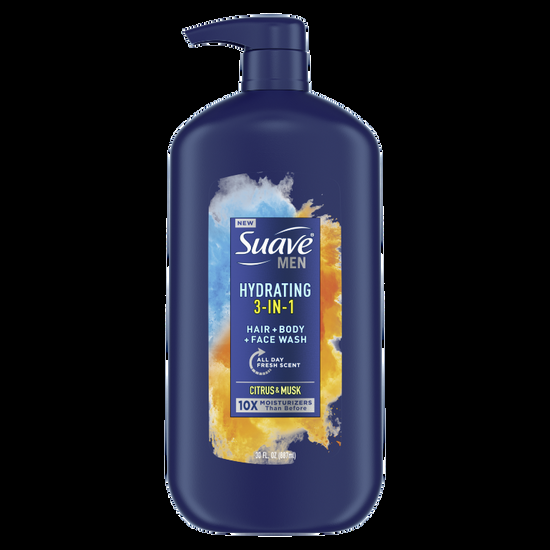Suave Hydrating 3-in-1 Hair + Body + Face Wash