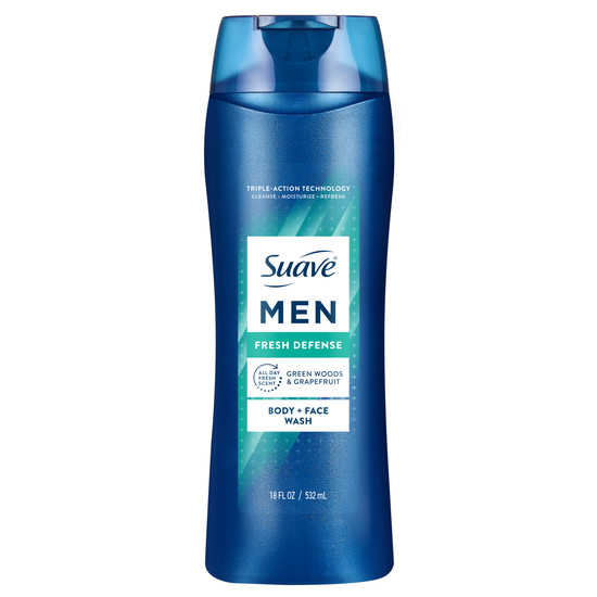 suave Men's Fresh Defense Body + Face Wash