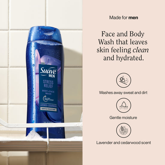Suave Men's Stress Relief Body + Face Wash