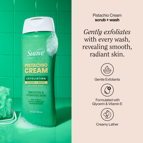 Suave Pistachio Cream Exfoliating Body Wash & Scrub