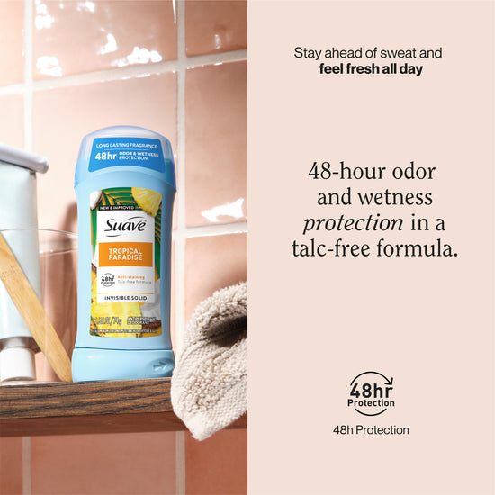 Suave Tropical Paradise Invisible Solid Antiperspirant Deodorant Stick