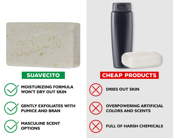 Suavecito Suavecito Body Soap Bar – Deep-Cleansing Moisturizing Bar Soap For Men | Signature Scent Gentle On Skin Long-Lasting Lather | Daily Grooming Essential