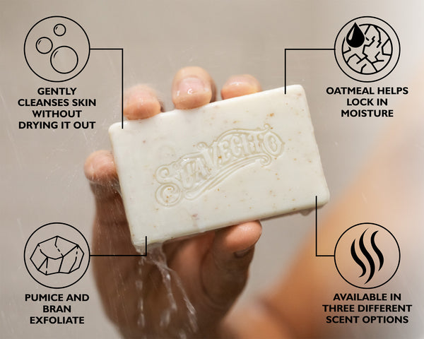 suavecito Suavecito Body Soap Bar – Deep-Cleansing Moisturizing Bar Soap for Men | Signature Scent Gentle on Skin Long-Lasting Lather | Daily Grooming Essential