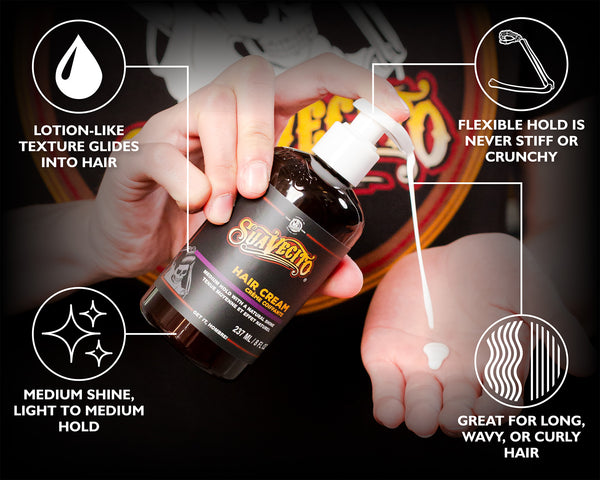 suavecito Suavecito Hair Cream – Lightweight Styling Cream for Men | Natural Finish Medium Hold Frizz Control & Texture | Water-Based & Non-Greasy Formula