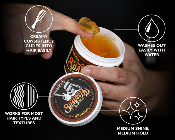 suavecito Suavecito Original Hold Pomade – Medium Hold Medium Shine Water-Based Hair Styling for Men | Classic Barber-Approved Formula | Easy Wash-Out