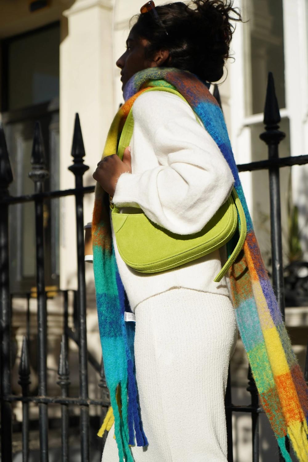 subella london Alani Suede Green Shoulder Bag - Pre Order