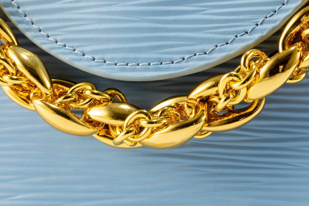 Subella London DANTE Embossed Stripe Leather In Aqua Blue