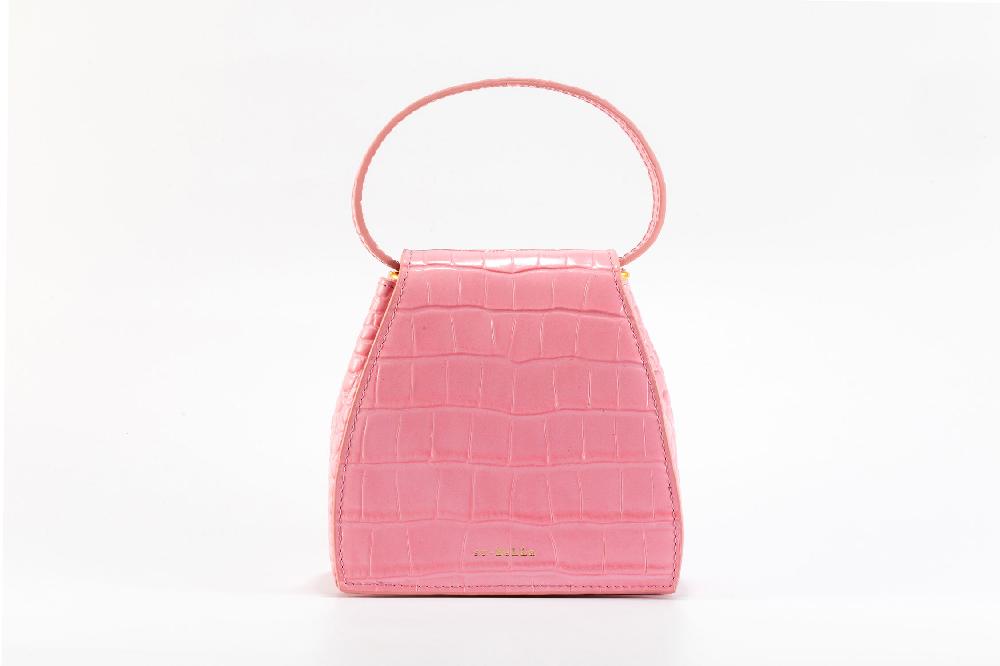 Subella London ELLA Embossed Croc Leather In Bubblegum Pink