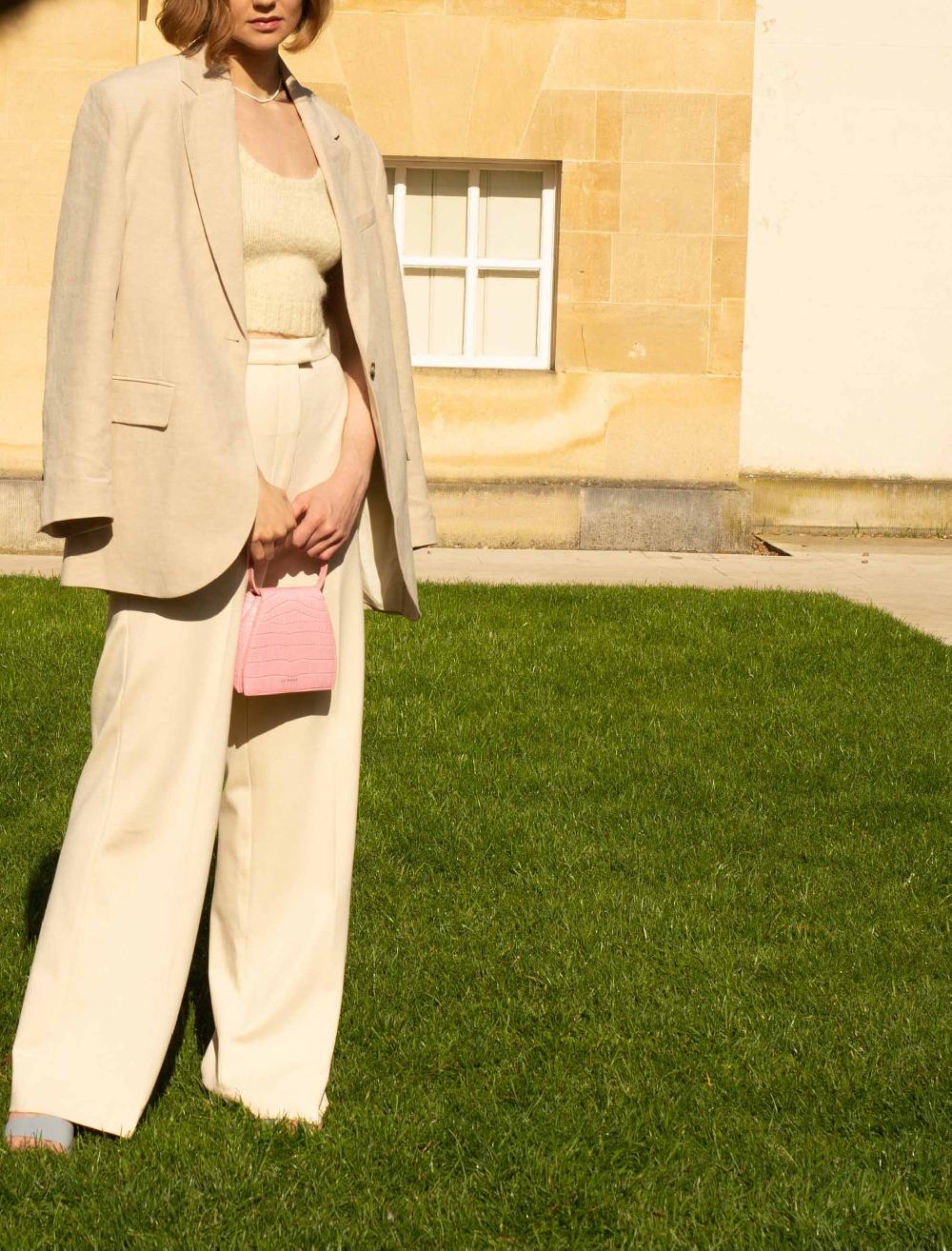 subella london ELLA Embossed Croc leather in Bubblegum Pink