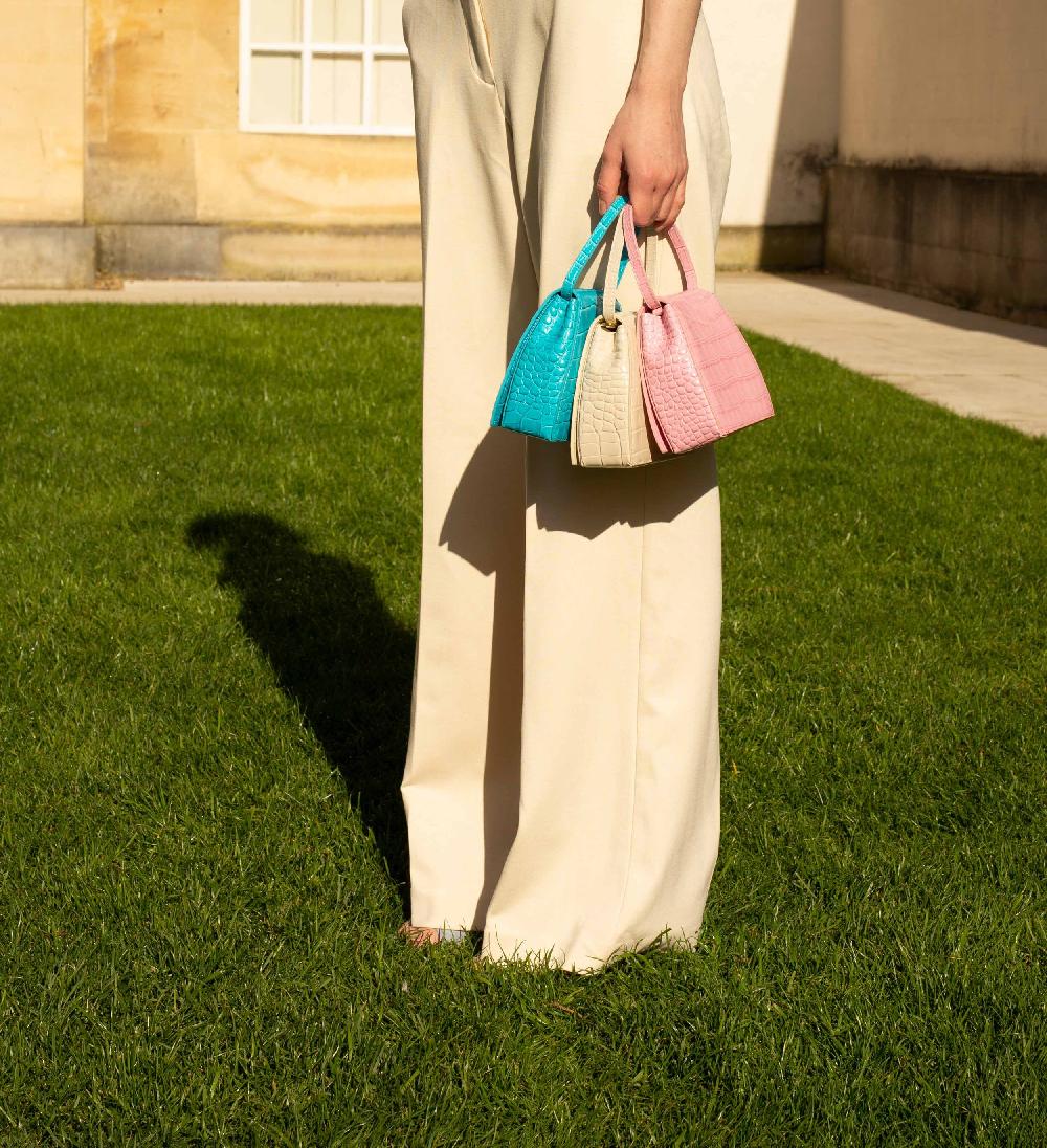 Subella London ELLA Embossed Croc Leather In Buttermilk Cream