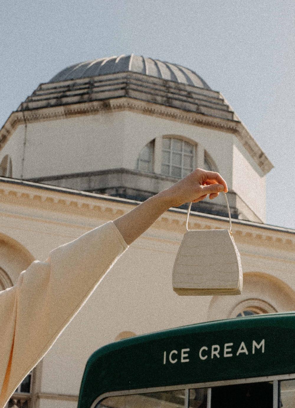 Subella London ELLA Embossed Croc Leather In Buttermilk Cream