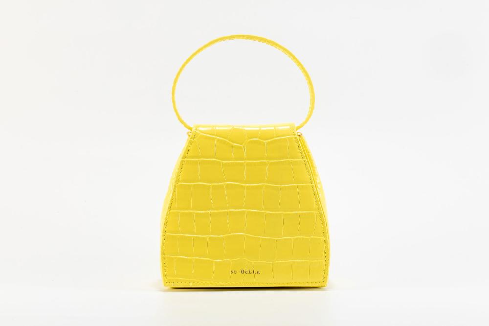 Subella London ELLA Embossed Croc Leather In Corn Yellow