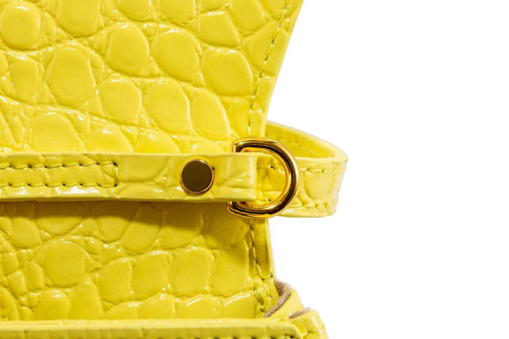 Subella London ELLA Embossed Croc Leather In Corn Yellow