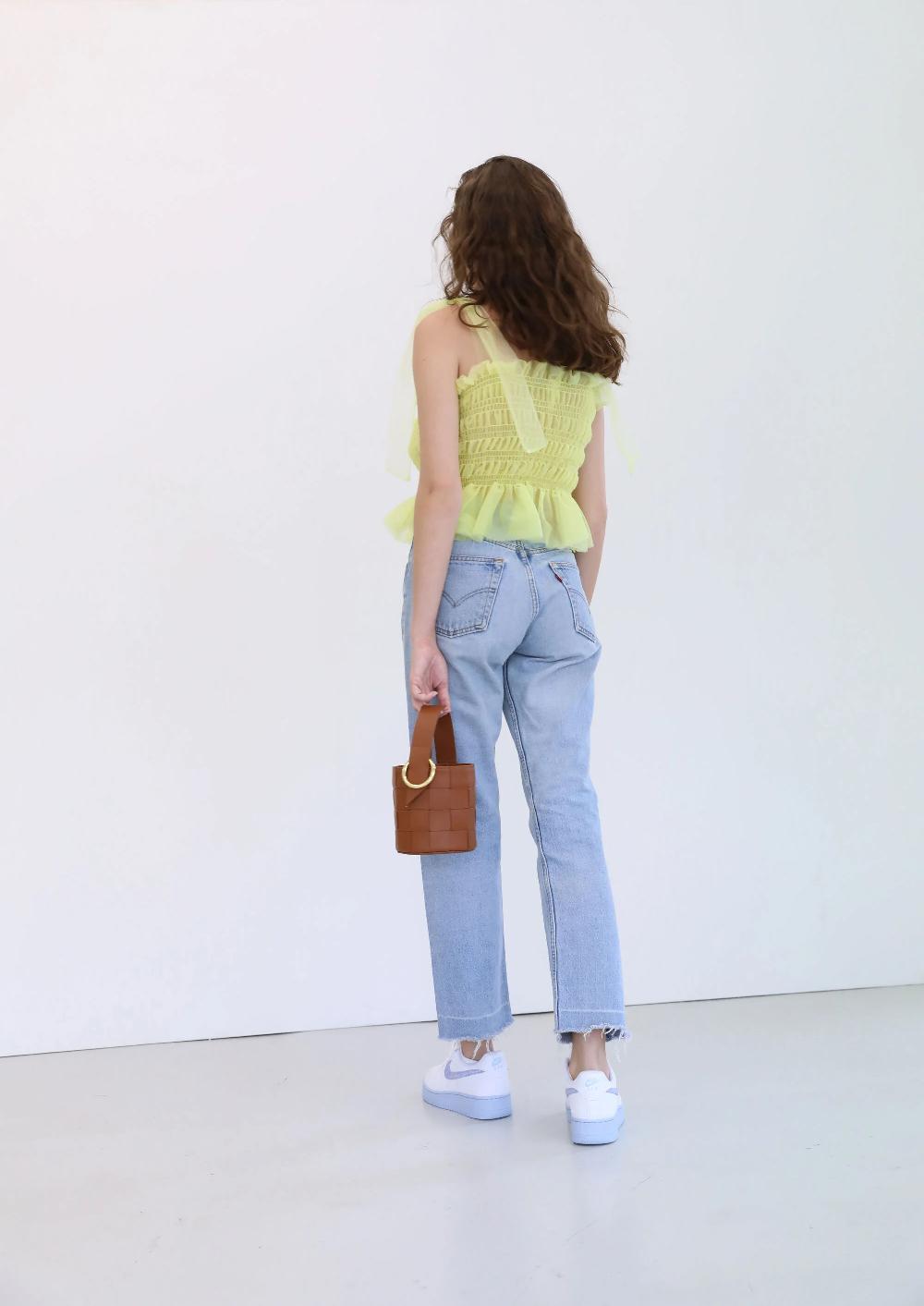 Subella London JAS Woven Leather Bucket Classic Tan