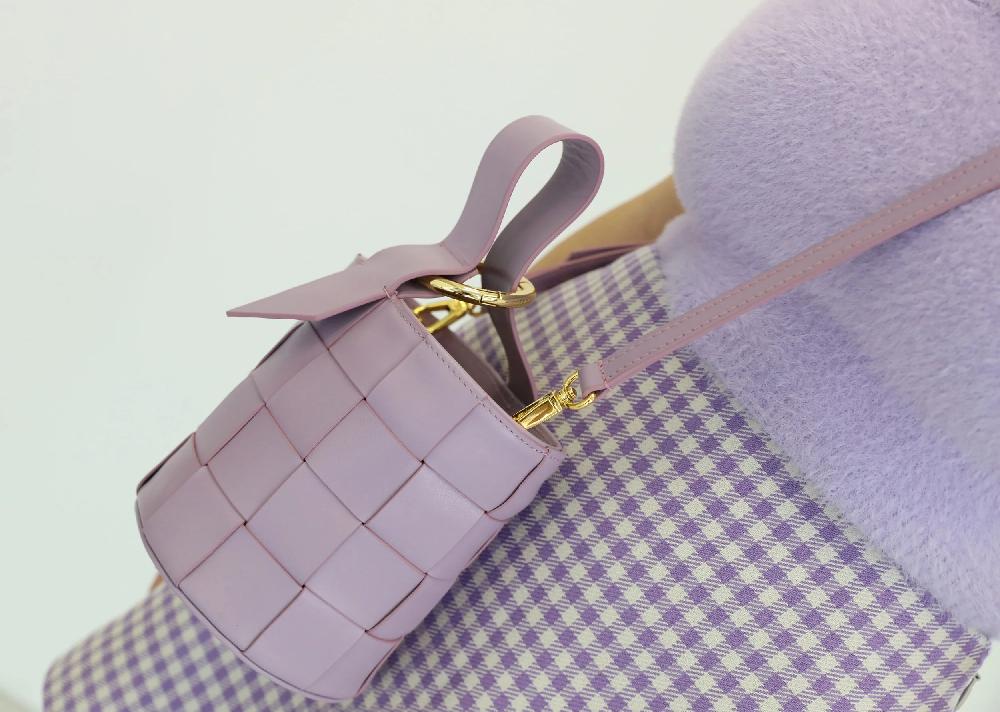 Subella London JAS Woven Leather Bucket Periwinkle Purple