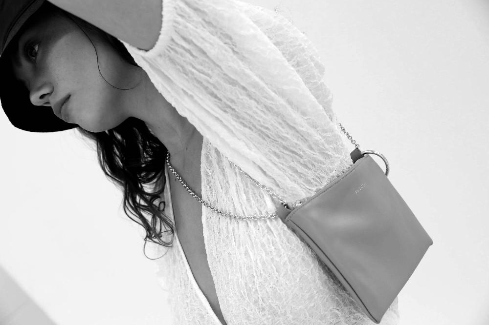 Subella London Mini Megan Daphne Blue Chain Shoulder Pouch