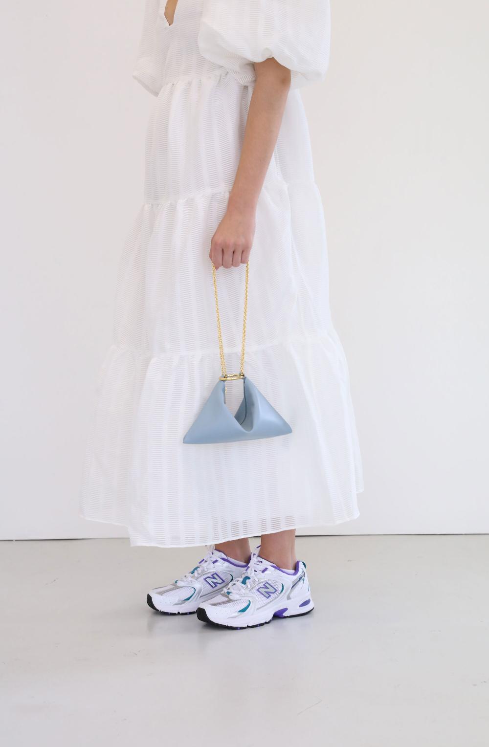 Subella London Mini Megan Daphne Blue Chain Shoulder Pouch