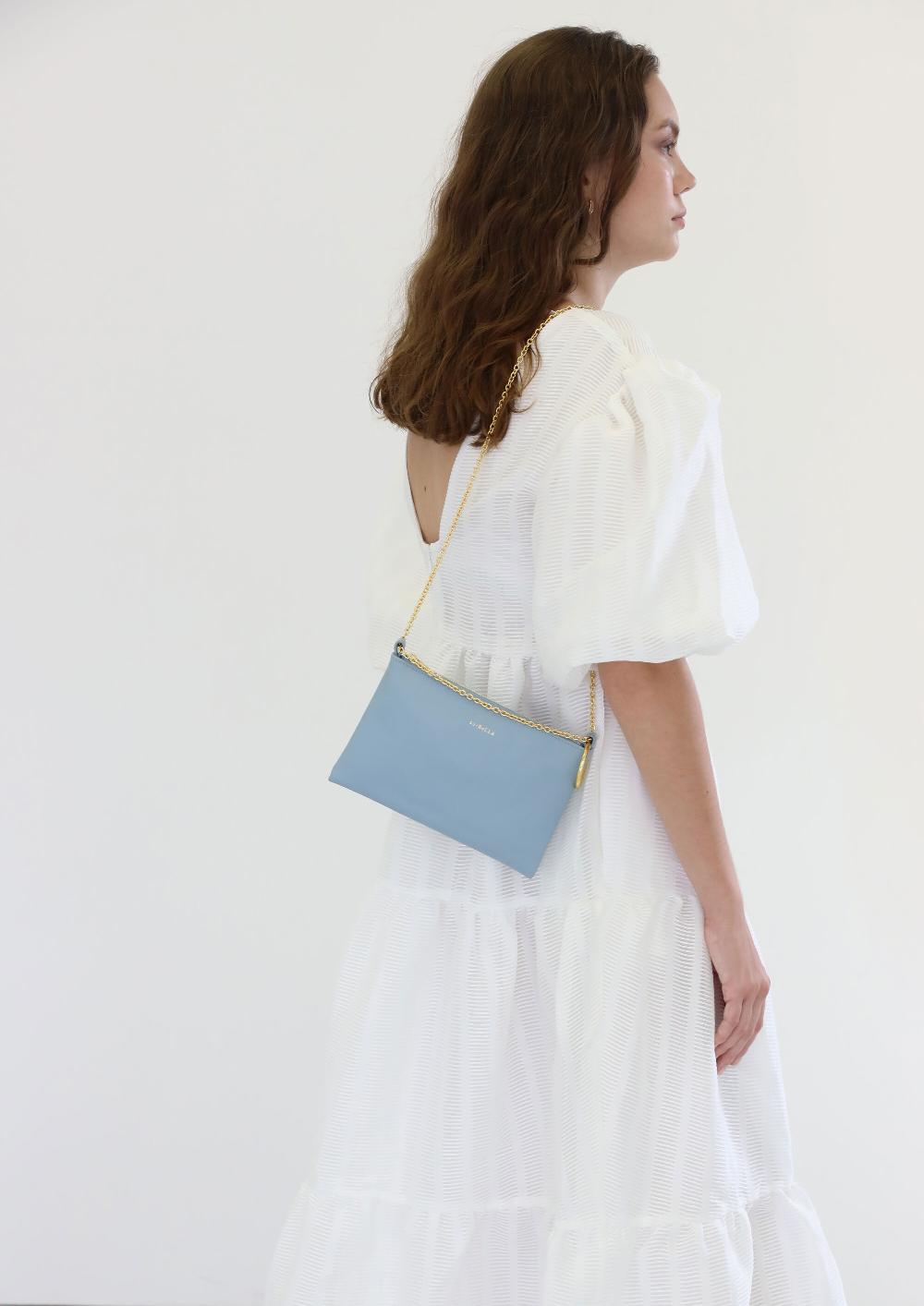 subella london Mini Megan Daphne Blue Chain Shoulder Pouch