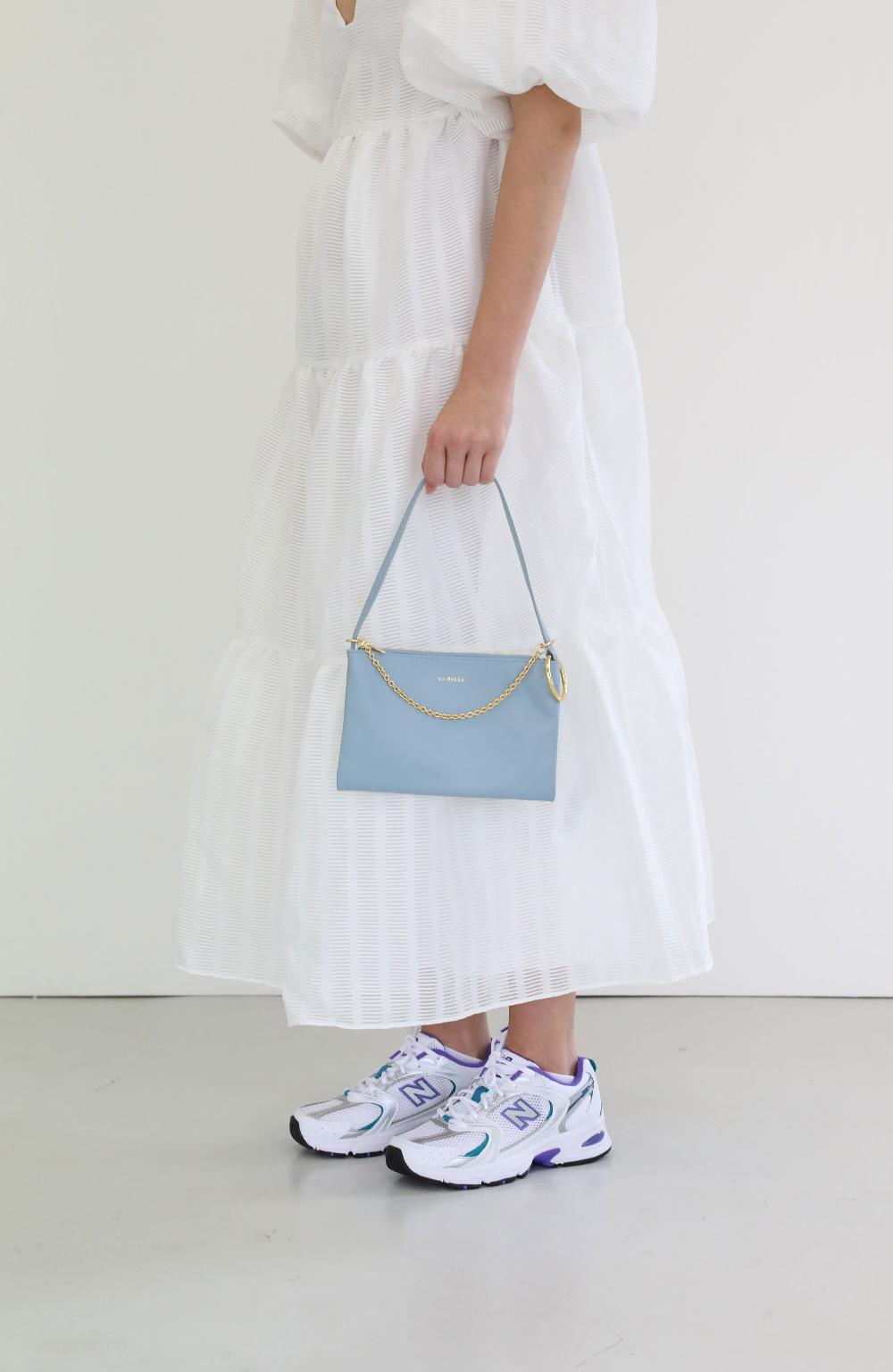 Subella London Mini Megan Leather Daphne Blue Shoulder Pouch