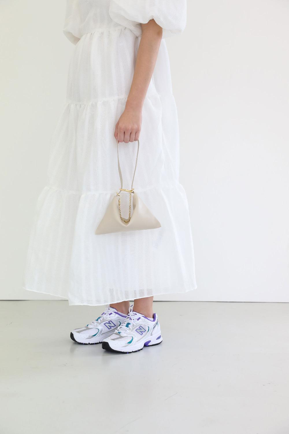 Subella London Mini Megan Leather Seashell Cream Shoulder Pouch