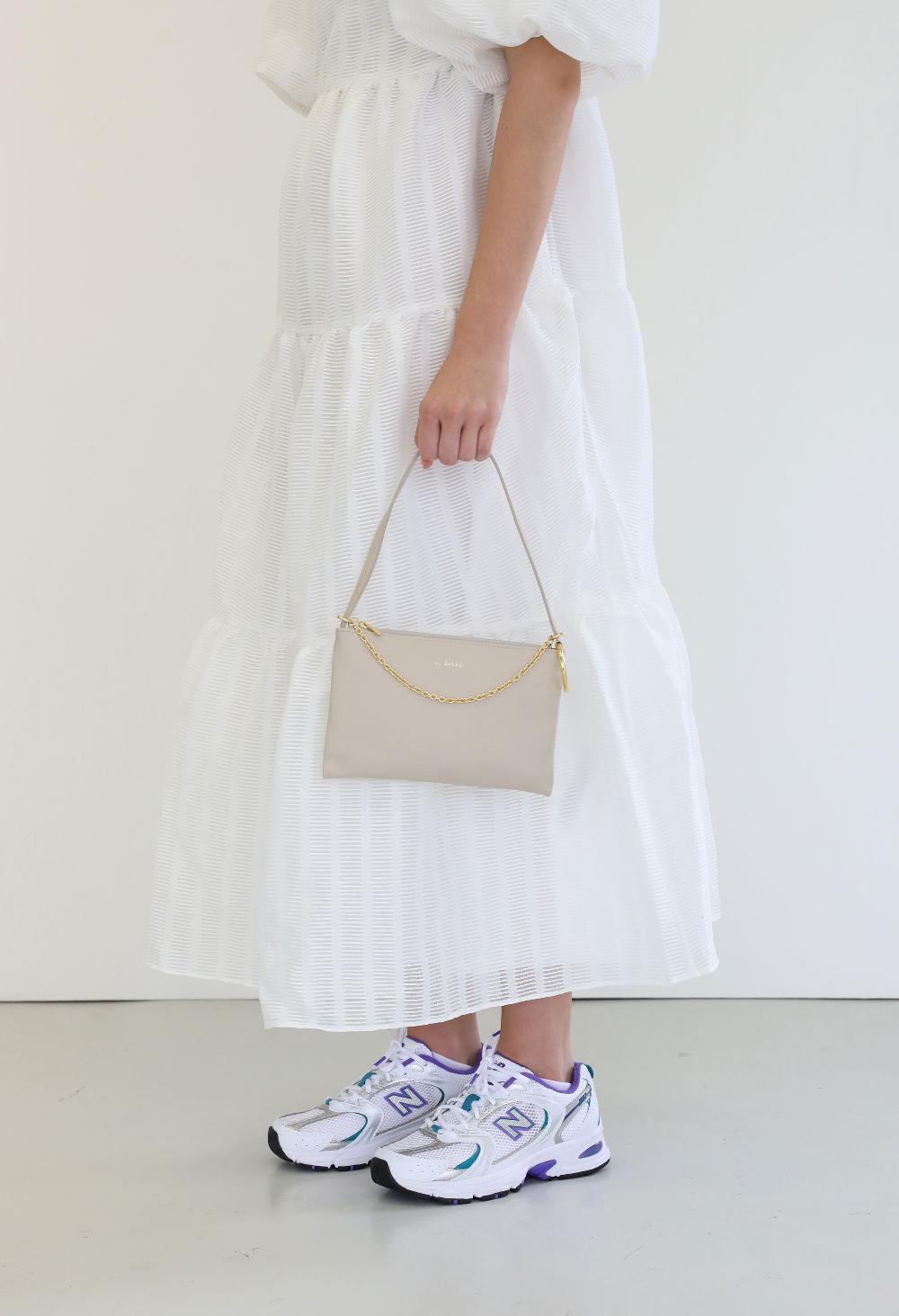 subella london Mini Megan Leather Seashell Cream Shoulder Pouch