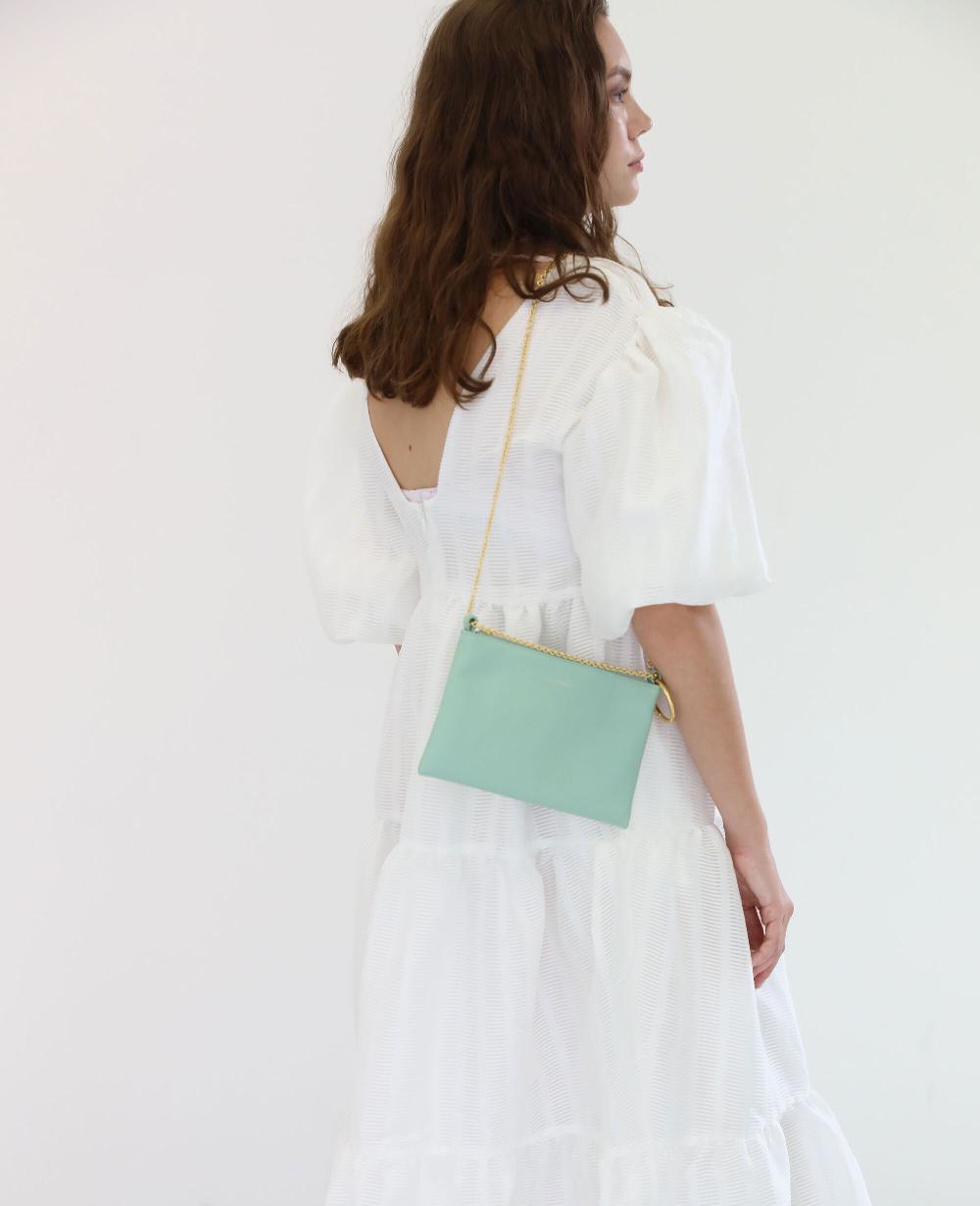 Subella London Mini Megan Mint Chain Shoulder Pouch