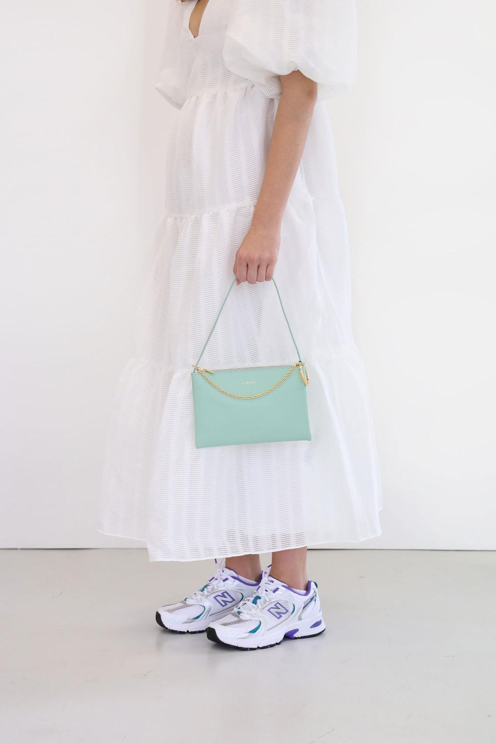 Subella London Mini Megan Mint Leather Shoulder Pouch