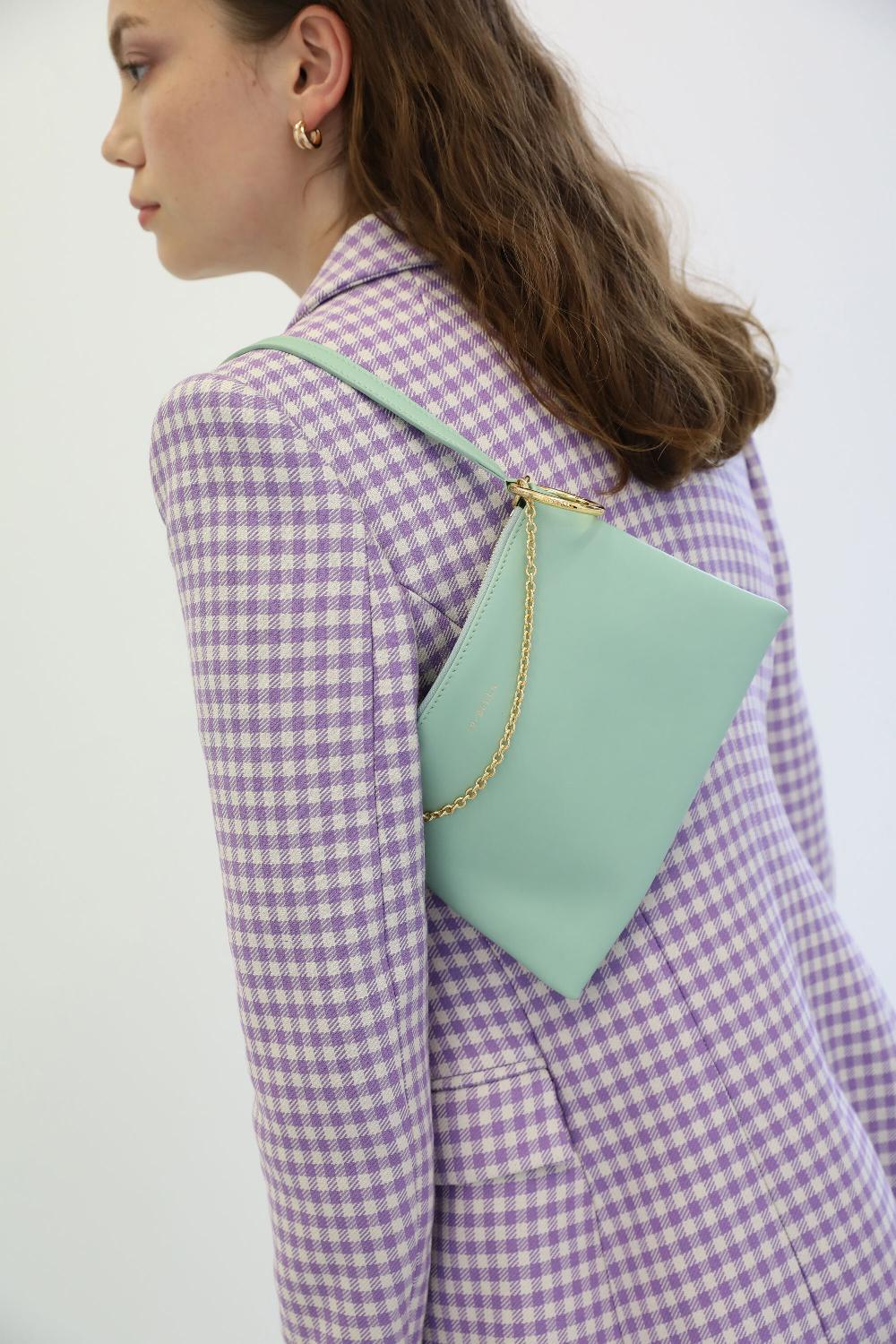 Subella London Mini Megan Mint Leather Shoulder Pouch