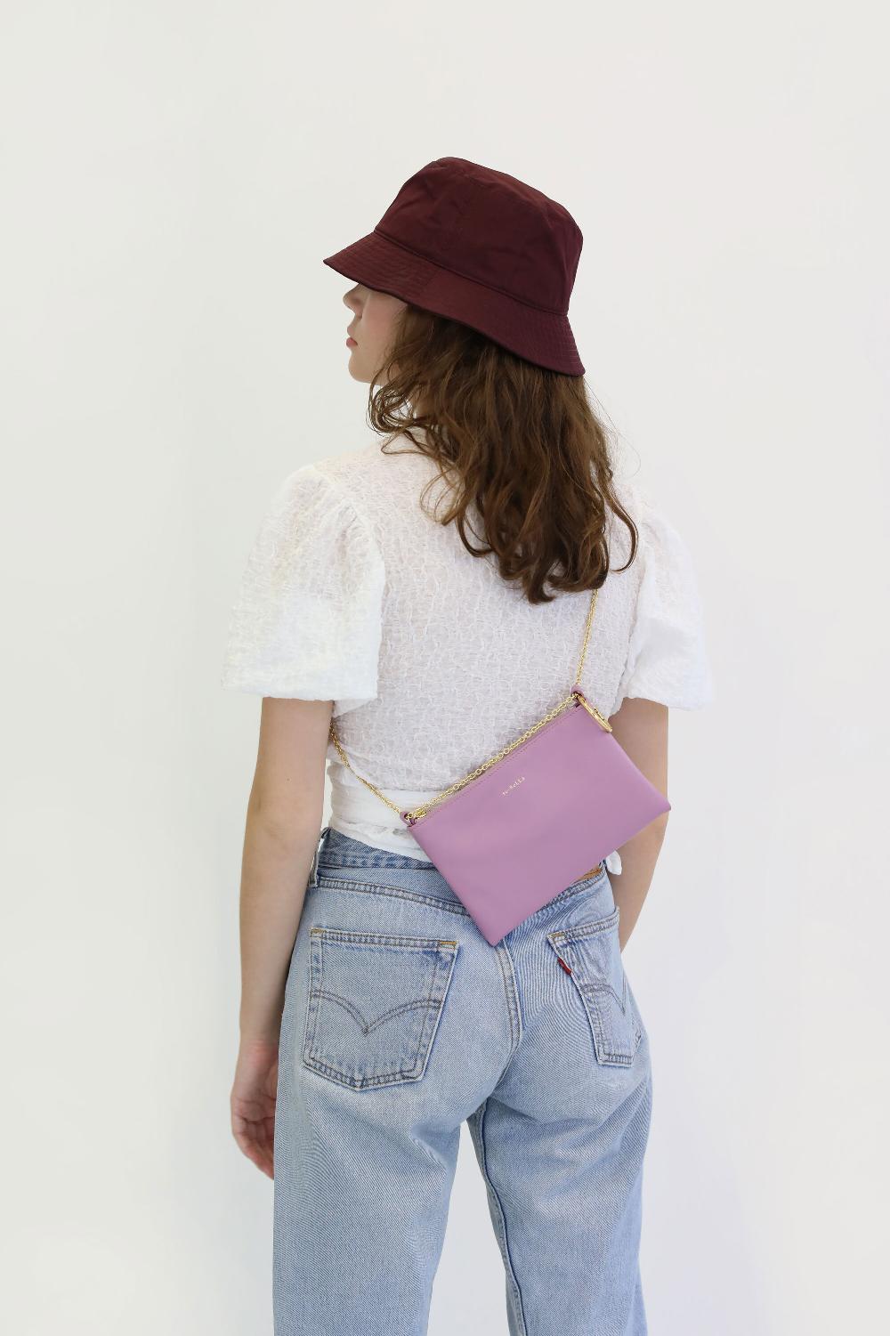 Subella London Mini Megan Thistle Pink Chain Shoulder Pouch