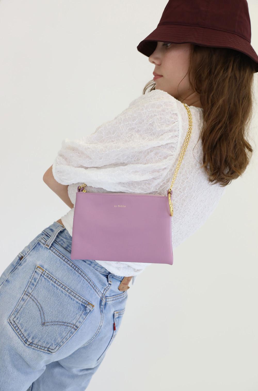 Subella London Mini Megan Thistle Pink Chain Shoulder Pouch