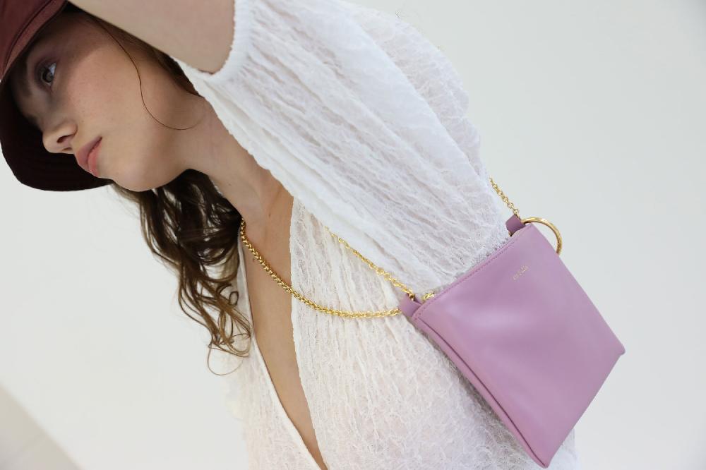 subella london Mini Megan Thistle Pink Chain Shoulder Pouch