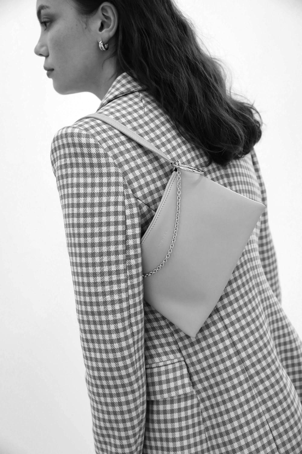 Subella London Mini Megan Thistle Pink Leather Shoulder Pouch