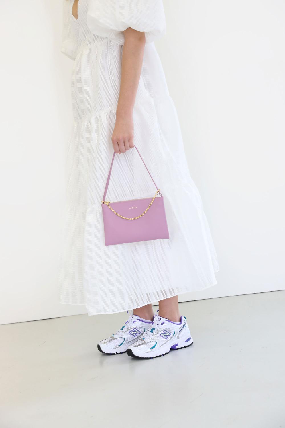 Subella London Mini Megan Thistle Pink Leather Shoulder Pouch