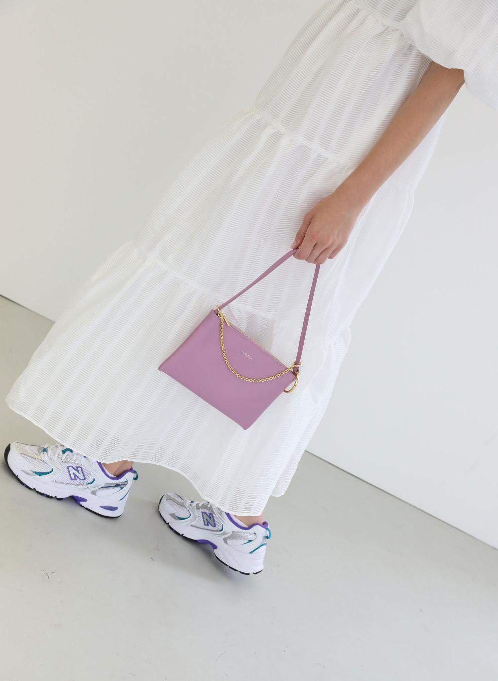 subella london Mini Megan Thistle Pink Leather Shoulder Pouch