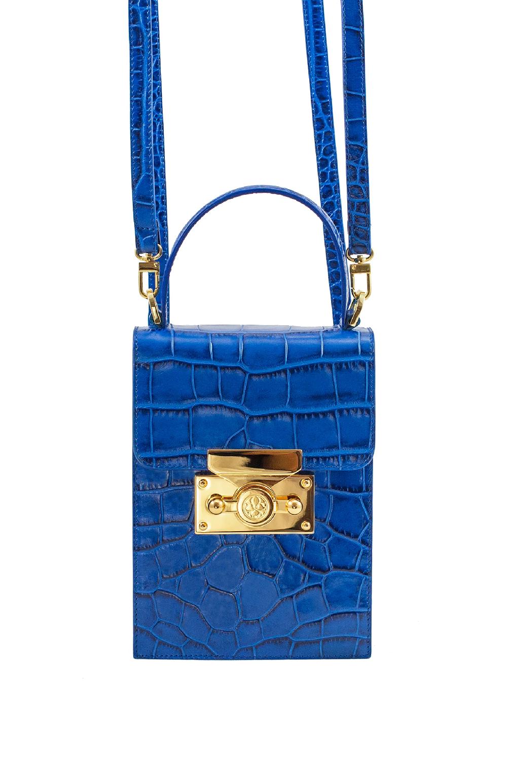 Subella London Silvy • Electric Blue Croc Gold Lock