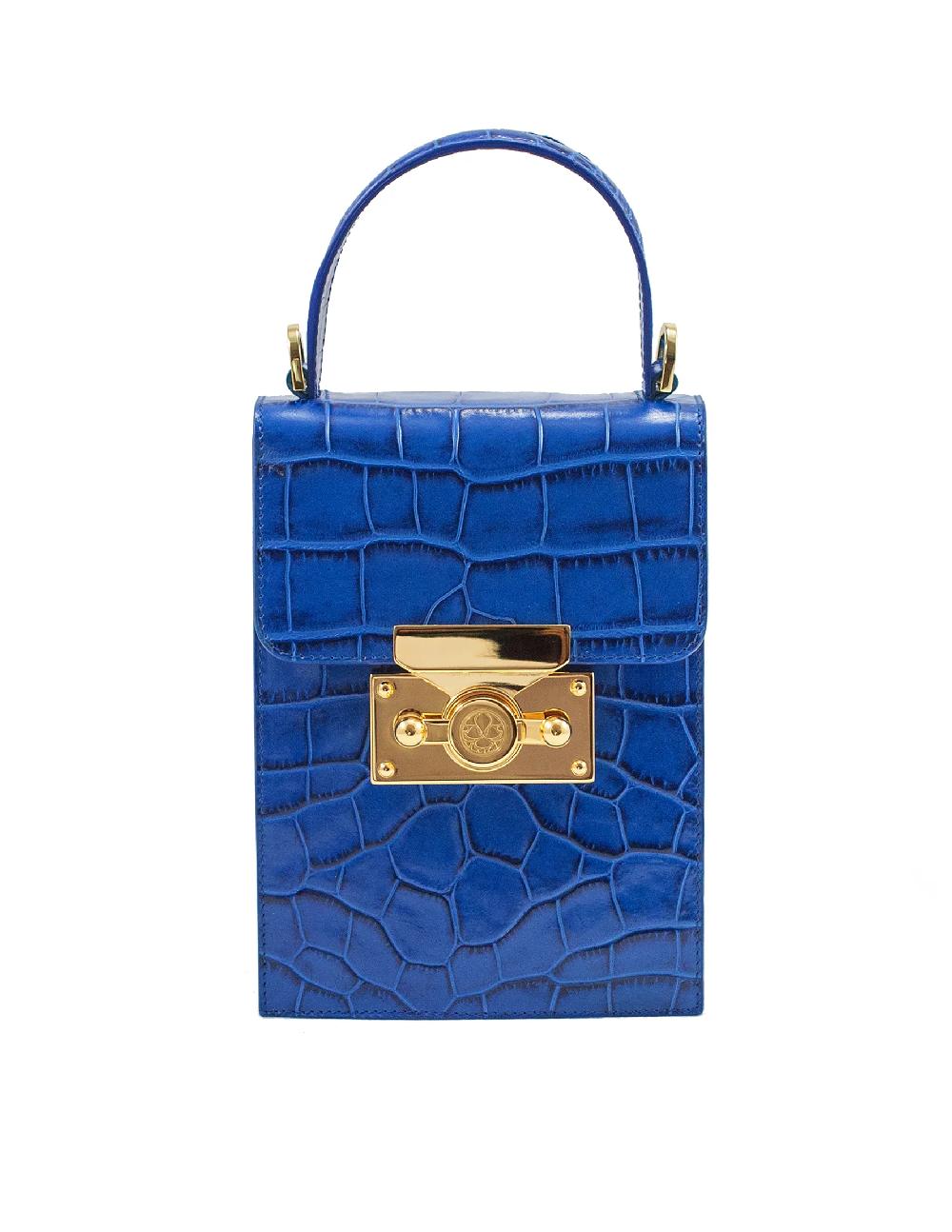 subella london Silvy • Electric Blue Croc Gold Lock