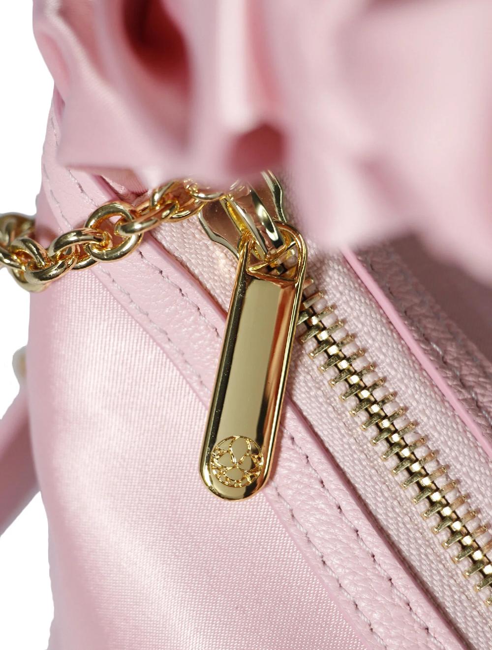 Subella London Sisi Cotton Candy Pink Satin Scrunchie Mini Tote