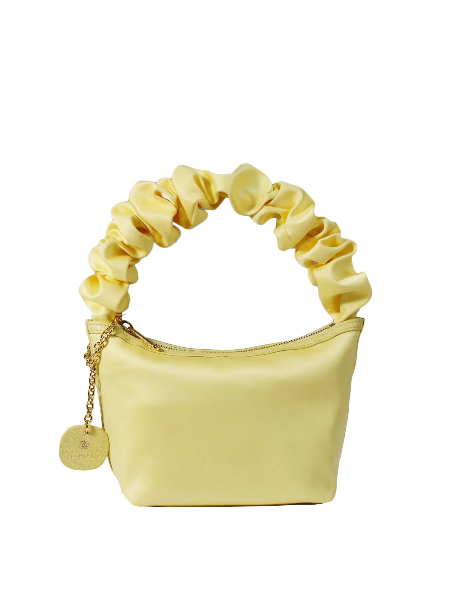 subella london Sisi Lemon Satin Scrunchie Mini Tote