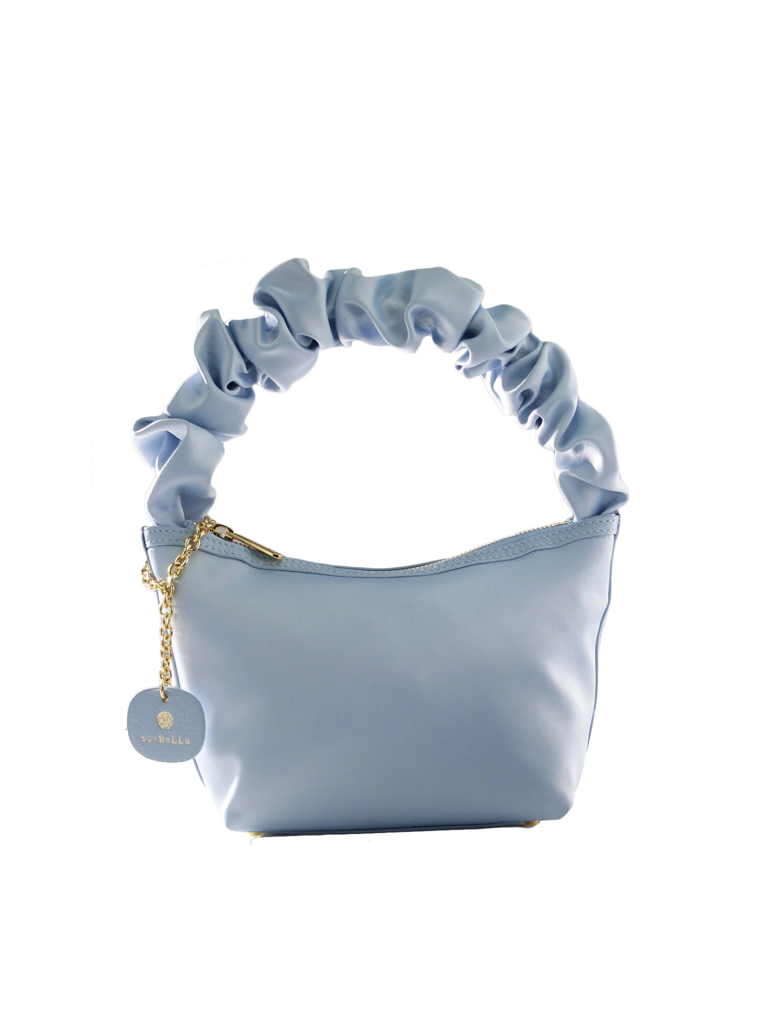 subella london Sisi Sky Blue Satin Scrunchie Mini Tote