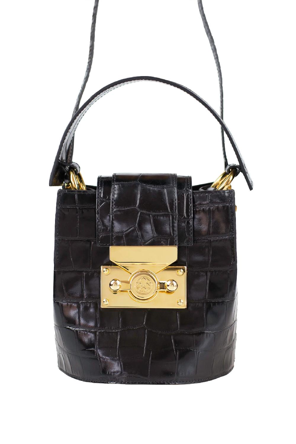 Subella London Bambi • Black Croc & Gold