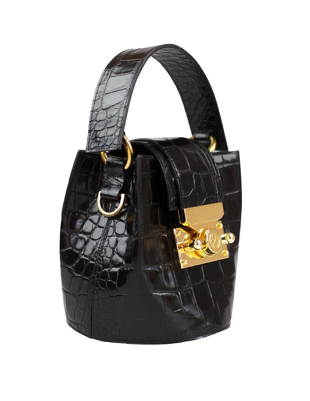 Subella London Bambi • Black Croc & Gold