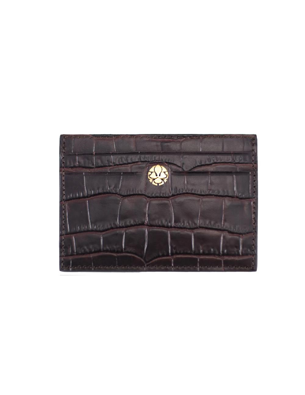 subella london Chocolate Croc Cardholder