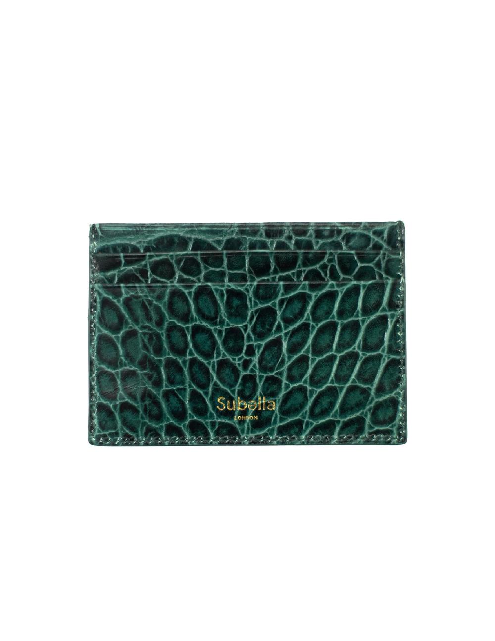 Subella London Deep Petrol Croc Cardholder