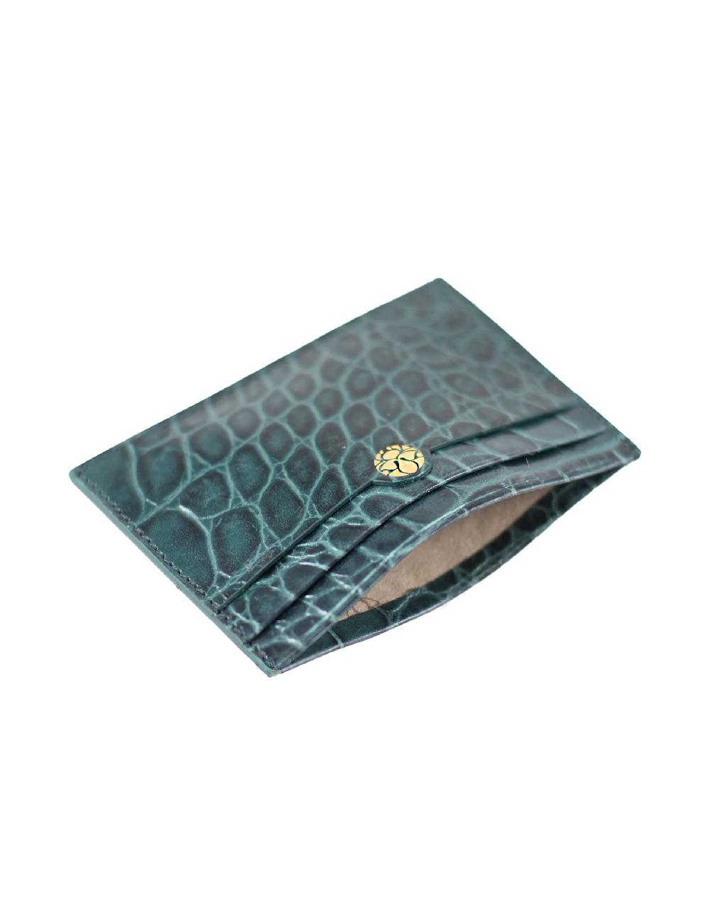 Subella London Deep Petrol Croc Cardholder