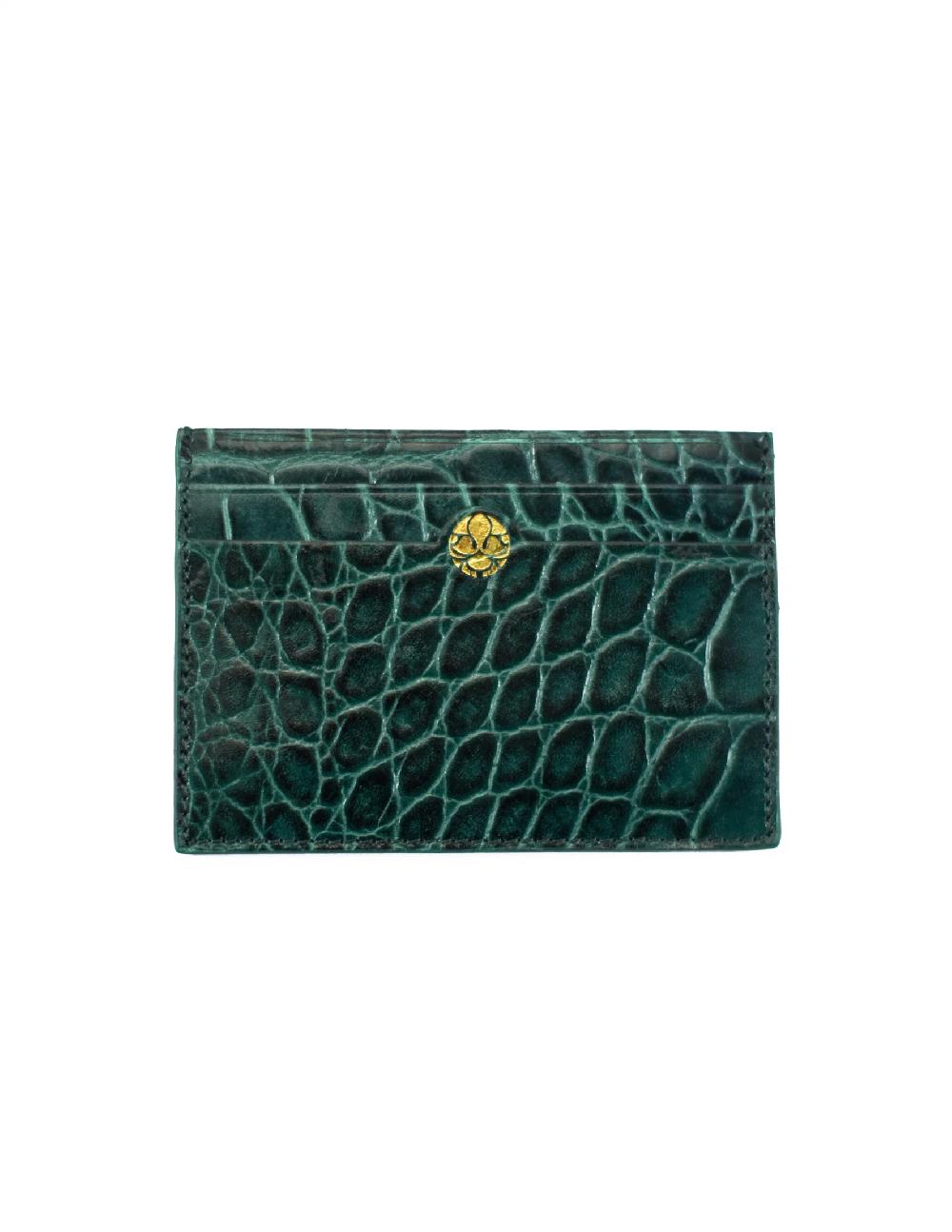 subella london Deep Petrol Croc Cardholder