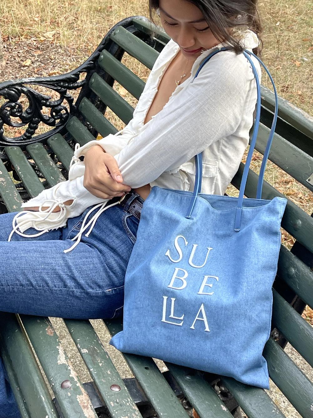 Subella London Denim Tote Light Blue