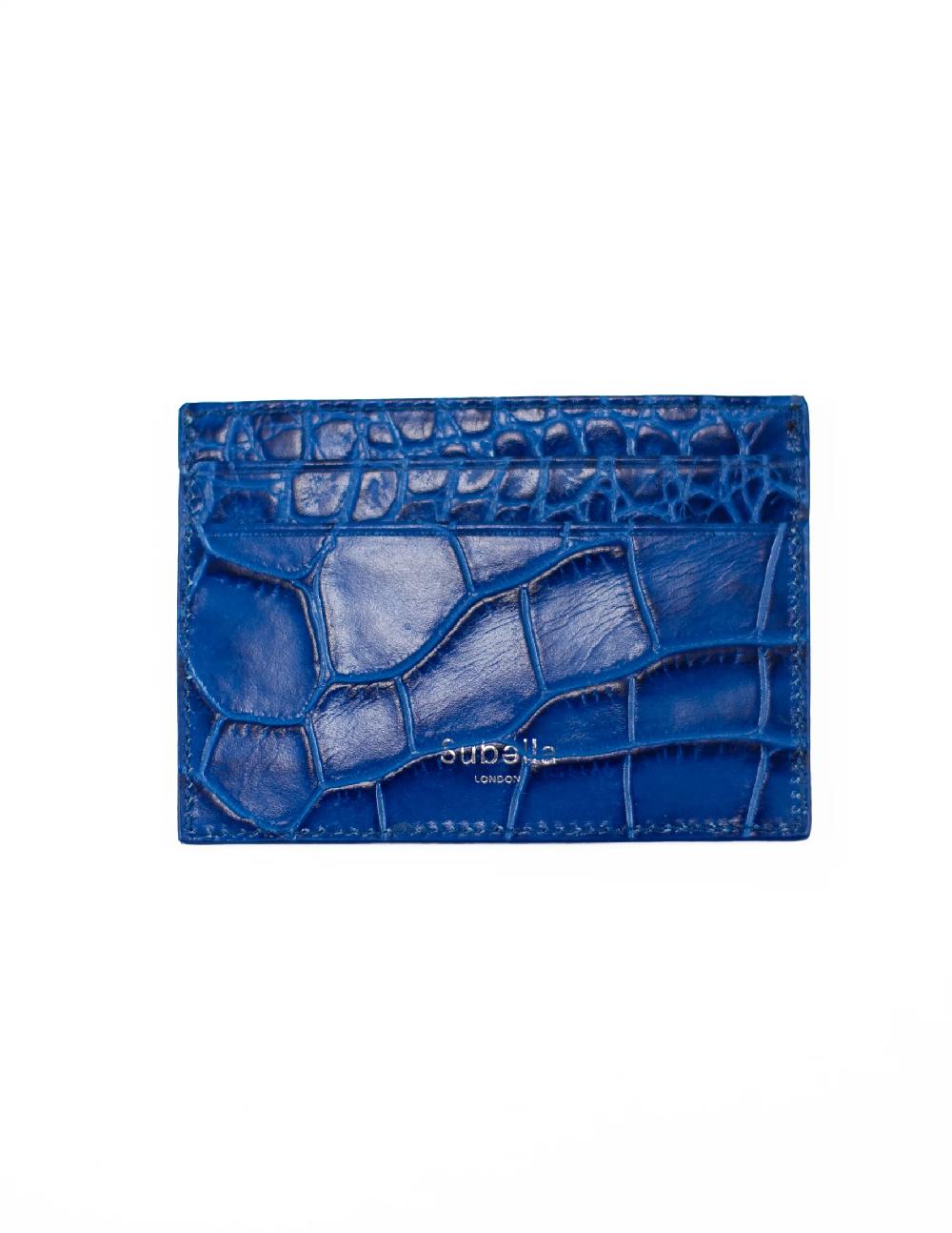 Subella London Electric Blue Croc Cardholder