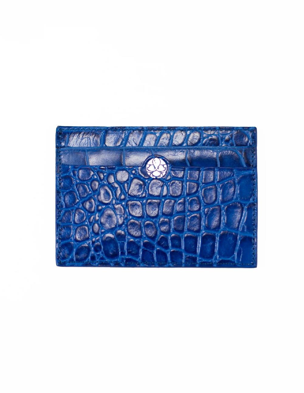 subella london Electric Blue Croc Cardholder