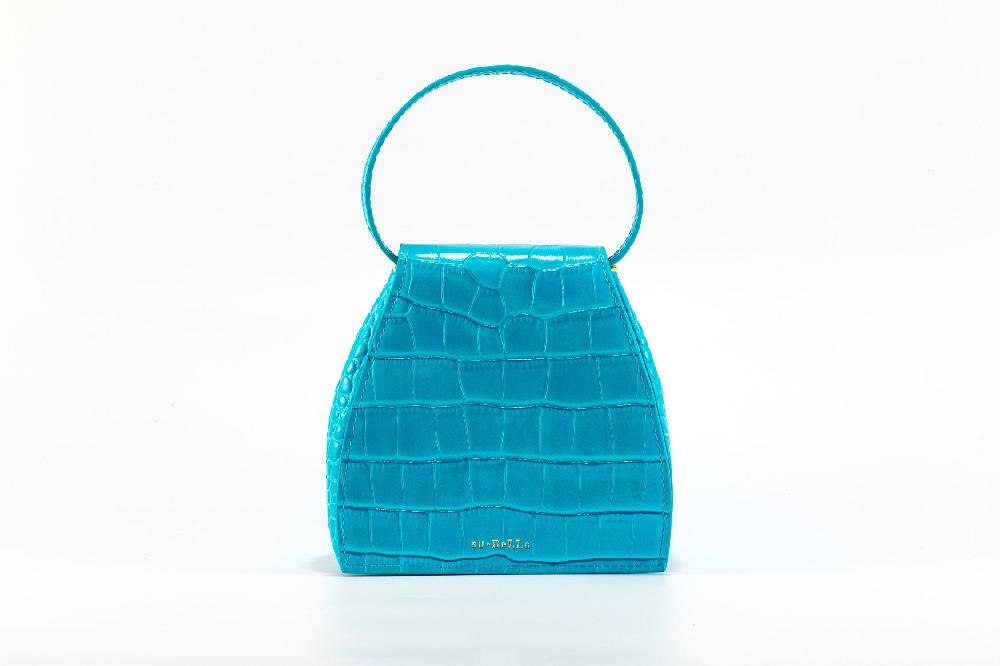 Subella London ELLA Embossed Croc Leather In Blue